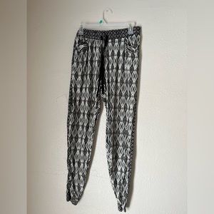 Women’s patterned joggers comfy flowy and cuffed at ankle.
